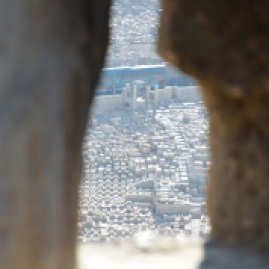 Na Wzgórze Świątynnym. Widok na najstarszy cmentarz żydowski na Górze Oliwnej